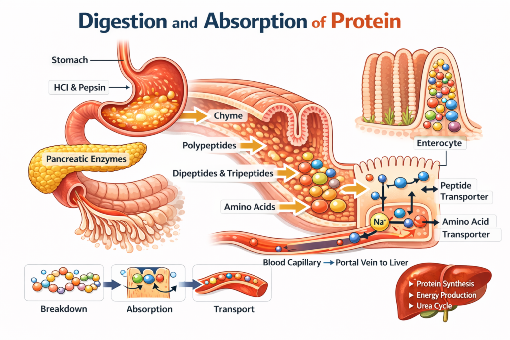 Digestion and Absorption of Protein