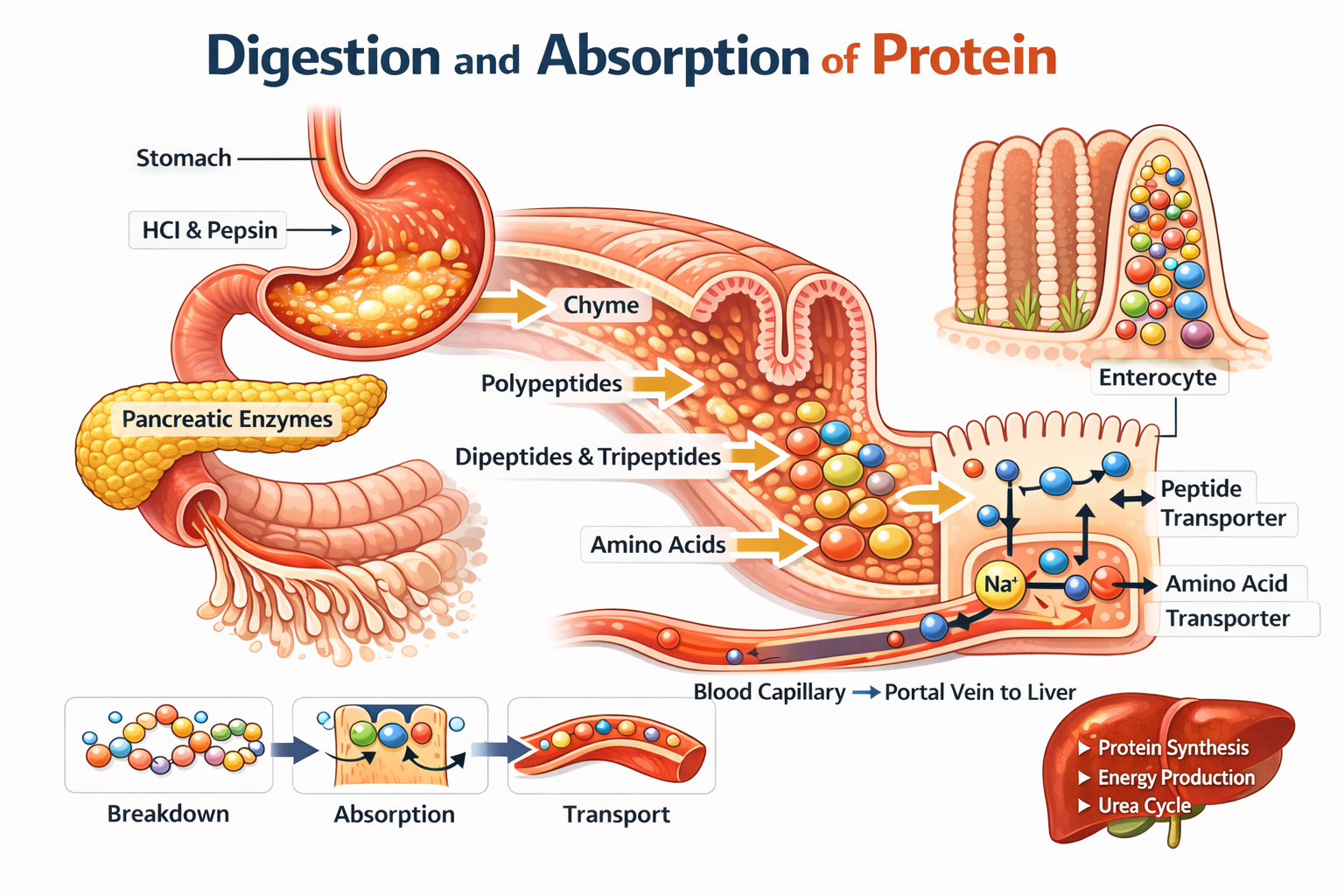 Digestion and Absorption of Protein - Biochemistry Hub